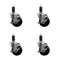 Service Caster 3.5'' SS Soft Rubber Swivel 1-1/4'' Expanding Stem Caster Set with Brake, 4PK SCC-SSEX20S3514-SRS-TLB-114-4 - alternate 1